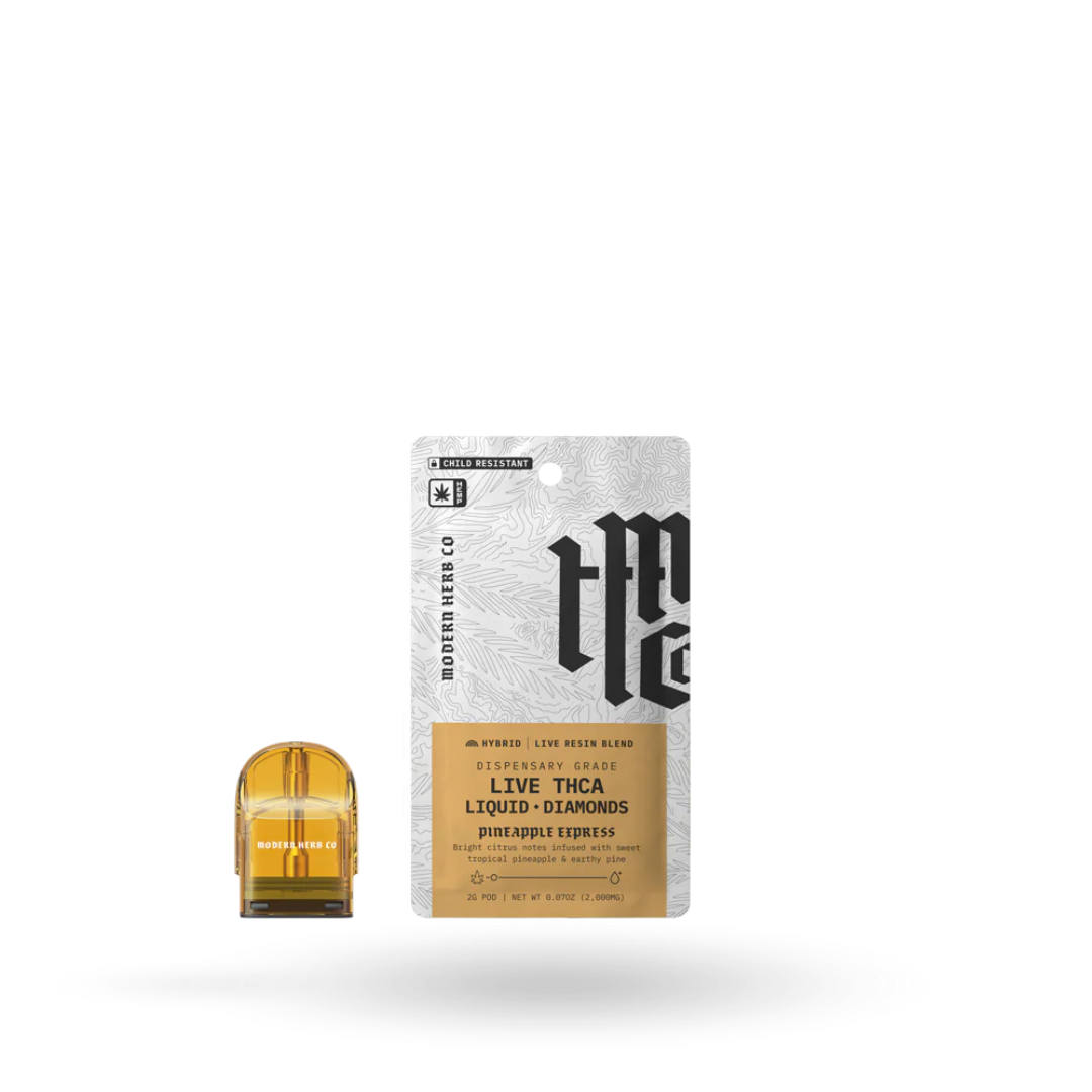 Modern Herb Co. | Vape Pod Refill | Liquid Diamonds | THCA | 2 Gram / Anytime/Pineapple Express